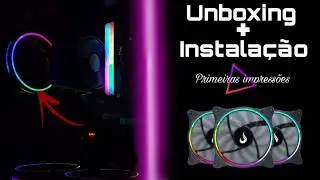 Unboxing - Instala&ccedil;&atilde;o Kit x3 Fan Laser 120mm Rgb