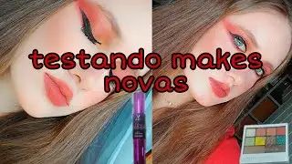 Testando a paleta de sombras 03 da Yanz e a mascara de c&iacute;lios Ultra Lashes da Vivai