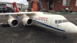 Rc  Biggest  Crossair Jumbolino at Flightday 2014-The Pilot is Hans B&uuml;hr and hes wife Vreni