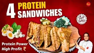 High Protein Breakfast Sandwiches | 4 Recipes for Cloud Kitchen | Paneer, Tofu, Eggs & Chickpeas