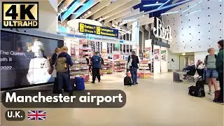 Manchester Airport – Departures Hall & Duty Free Tour | 4K Virtual Walk