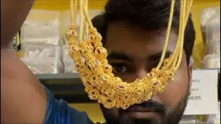 Latest Gold Look Ball chain Haram Necklace earrings #jewellery #trending #haram #bangles