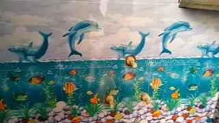 #walks  bathroom fishing wall tiles design