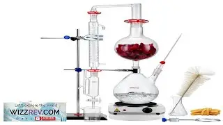 VEVOR Essential Oil Distillation Kit 2000ml Distillation Apparatus 3.3 Boro Lab Glassware