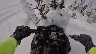 Snowmobile Crashes Into the Trees | Mountain Riding 