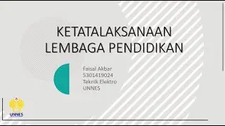 Ketatalaksanaan Lembaga Pendidikan