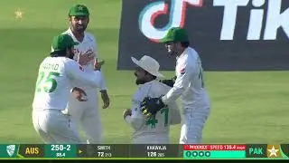 What a brilliant catch of Steve Smith by Faheem Ashraf #stevesmith #faheemashraf #todaymatch