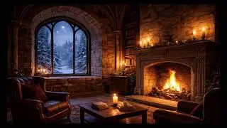 Quiet Christmas Night  Cabin Fireplace Sounds