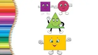 Learn Shapes for Kids | Circle, Square, Triangle & Rectangle Drawing | Fun Cartoon Shapes