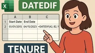 DATEDIF Formula in Excel | Employee Tenure Calculate Kaise Kare | Excel Trick