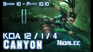 DWG Canyon NIDALEE vs TRUNDLE Jungle - Patch 10.10 KR Ranked