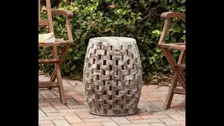 Wood Oval Wood Outdoor Garden Stool