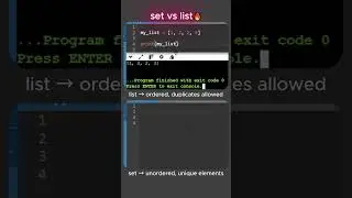 set vs list 😶&zwj;🌫️ | Python Interview Concept 🔥 #coding#shorts