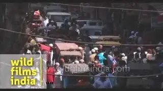 A rush-hour traffic jam in old Delhi