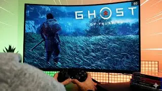 Ghost of Tsushima PS4 Pro &mdash; кинематографический опыт на 32-дюймовом изогнутом мониторе с частотой...