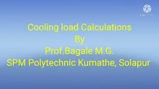 Calculation of Cooling Load