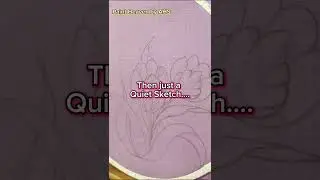 Pink & Orange Tulips 🌷 | Pencil Sketch to Fabric Painting | Before & After #short #art