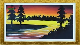 Evening Riverside Scenery | Watercolor Painting Tutorial by CanvasMind