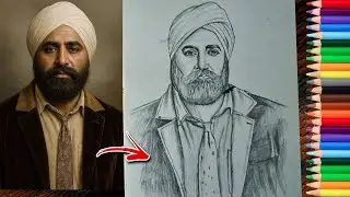 Sardaar Udham Singh, How To Sardaar Udham Singh Drawing Outline Hyper Realistic Video 