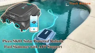 Pleco SK01 Solar Powered Robotic Pool Skimmer | App Control | 24/7 Automatic Pool Cleaning