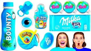 Blue Food Challenge | Funny Food Ideas by Happy Funny