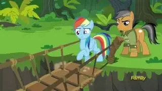 Quibble and Rainbow on the Rope Bridge