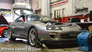 Flamethrower 900+whp 3 4L 6870 ProEFI MKIV Supra Dyno @ Sound Performance