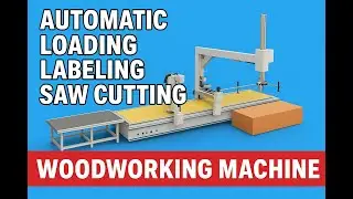 Full Automatic Loading & Labeling CNC Saw Cutting Machine Woodworking Production Line