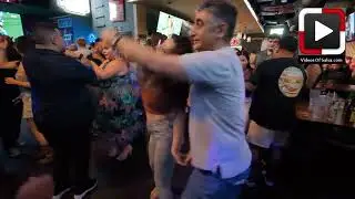 Val y Javid dancing at Beer and Grill Salsa Fridays Houston 