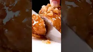 Cutting Sugar-Glazed Fried Chicken ASMR | Crisp Shell, Juicy Inside #asmr  #relaxing #satisfying