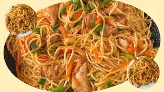 Easy stir fry chicken spaghetti / delicious spicy chicken spaghetti