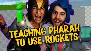 Teaching the Pharah Voice Actor to use a rocket launcher! | Valkia