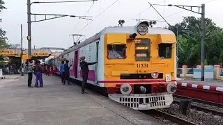 Newly painted Old model local train | Purple color EMU local train of Eastern railway