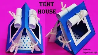 DIY Cute Tent House Tutorial | Easy Fun Kids Craft | School Project Idea | #DIYforkids #papercraft