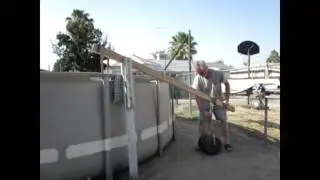 Releveling Metal Frame Pool,  more detail, The Contraption
