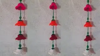 Crochet Flower Hanging make tutorial step by step.#crochet #viral #viralvideo #viralvideos #tending.