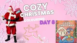 Cozy Christmas coco Wyo Colouring book pages Boy with dog crossing bridge