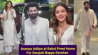 Ananya Pandey Aditya Roy Kapoor visits Rakul Preet and Jackky Bhagnani's home for Ganpati Bappa D...