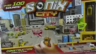 Sonix City Construction Interactive Playset with Dump Truck and Bulldozer