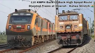🔥KULIK + DARJEELING MAIL + PADATIK EXP 110 KMPH High Speed Route Diverted Train at Katwa Stretch 