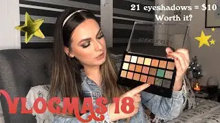 VLOGMAS D&Iacute;A 18: 21 SOMBRAS POR $10 &iquest;VALEN LA PENA? MAQUILLAJE PARA NAVIDAD