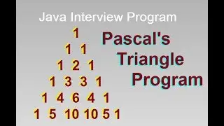 Pascal Triangle Program in Java || D.K. Gautam