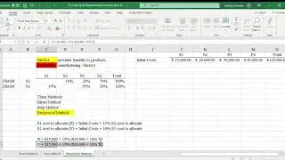 3711 Departmental Cost Allocation Notes   Reciprocal Method Part 1 of 2