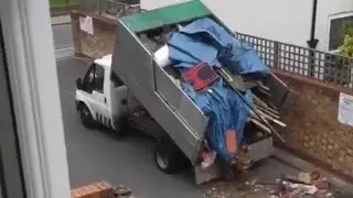 shocking moment fly-tippers dump rubbish in board daylight