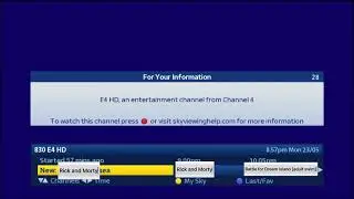 830 E4 HD - Watch with Subscription with Sky+HD (August 2025)