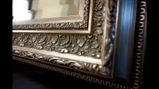West Frames Elegance Ornate Embossed Champagne Silver Floor Mirror