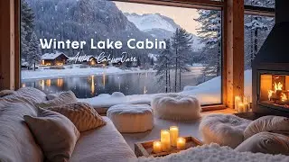 Winter Lake Cabin Vibes | Soft Jazz Piano & Quiet Fireside Retreat for Restful Moments