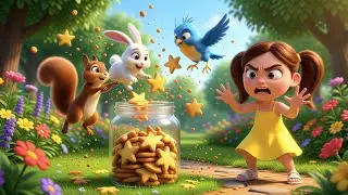🧒Anya and the Hungry Animals🐦🐿️ | Cute Animated Kids Story🍪| A Sharing Story for Kids #kidsfunzone