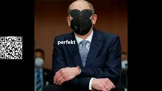 Olaf Scholz mit Maske / Augenklappen, um 9 Rote Hand Briefe nicht zu erw&auml;hnen und sie nicht zu sehen