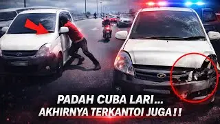 KEJADIAN KEJAR MENGEJAR POLIS DAN PERODUA VIVA DI JALAN KUCHING-SERIAN
